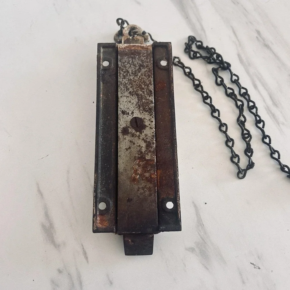 Antique Victorian Eastlake Style Cast Iron French Door Top Pull‎ Chain Latch A